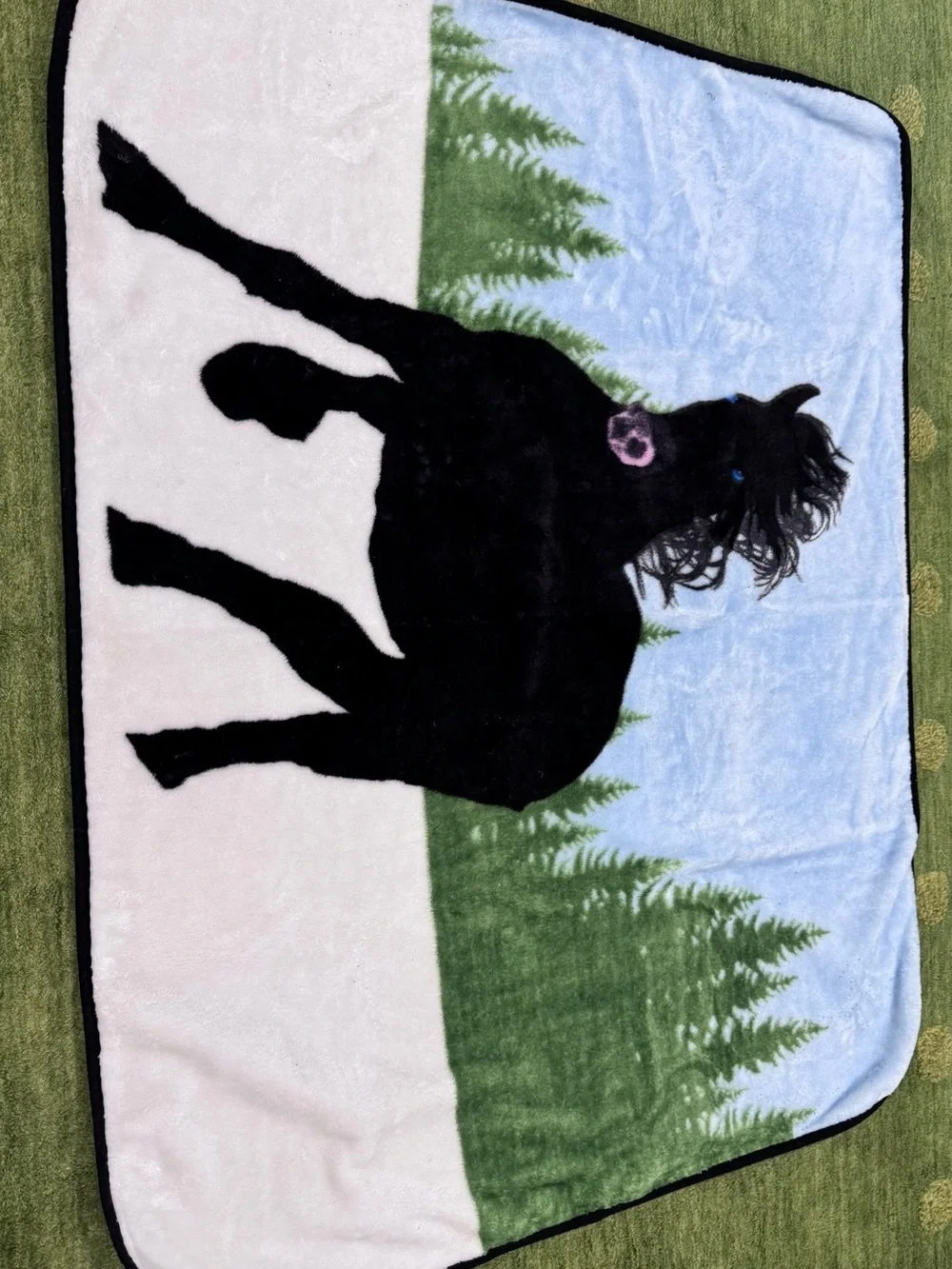 Stallion Horse Majestic VTG  Fleece Blanket Equestrian Throw Vintage Cozy Warm